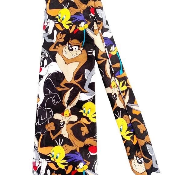 Warner Bros. Tie Vintage 1994 Looney Tunes Mania Novelty Bugs Bunny, Taz, Tweety - Picture 3 of 11